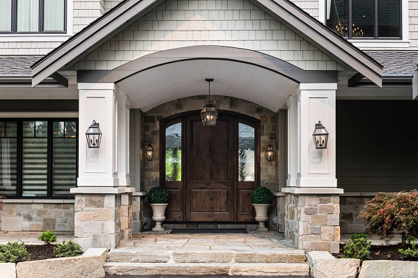 Arched Entryway Front Elevation Design