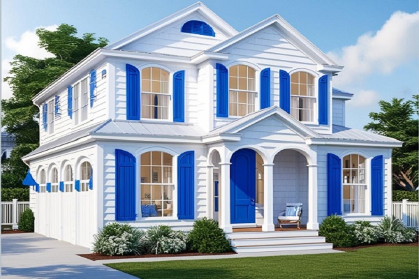 Blue and White Exterior House Color