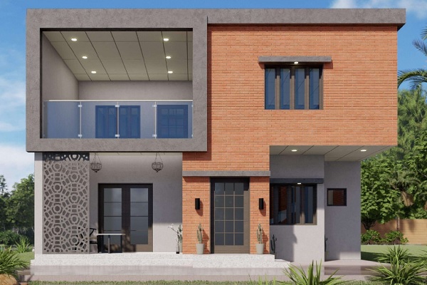 Corner 2 BHK House with Large Windows