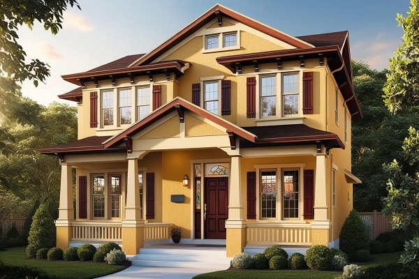 Golden Beige Outside House Color