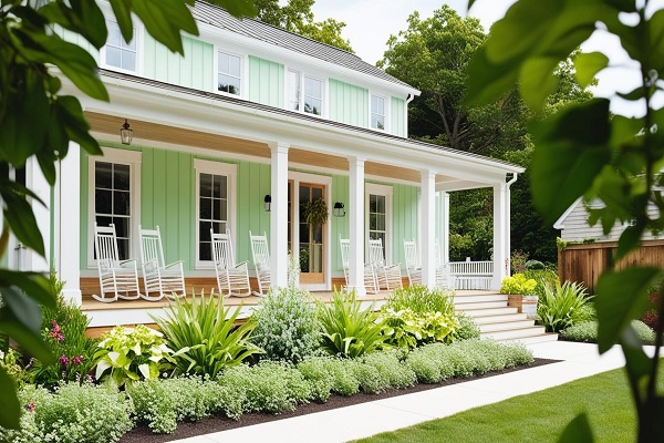 Pistachio Green Exterior House Color