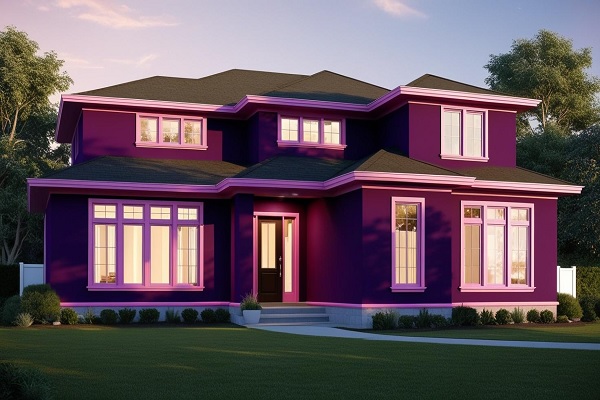 Purple and Pink Exterior House Color