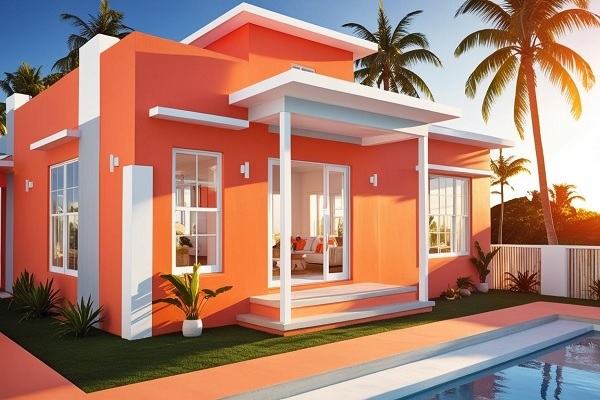 Sunset Coral Exterior Home Color