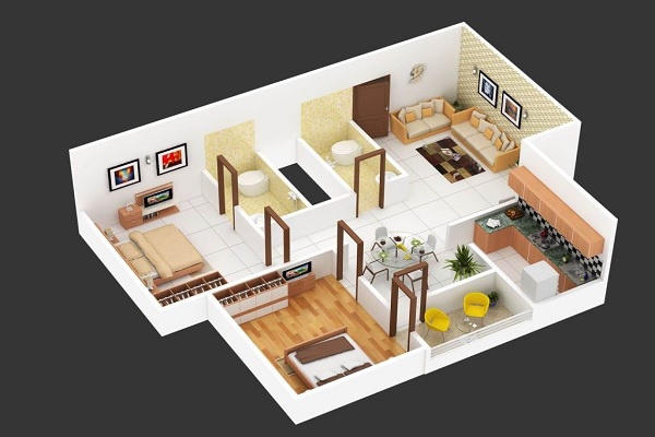 Vastu-Compliant 2 BHK Layout