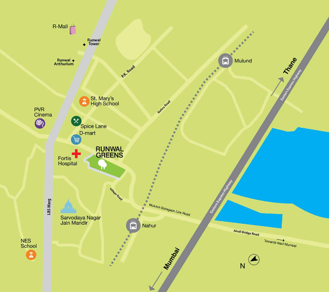 Runwal Greens Location Map Image