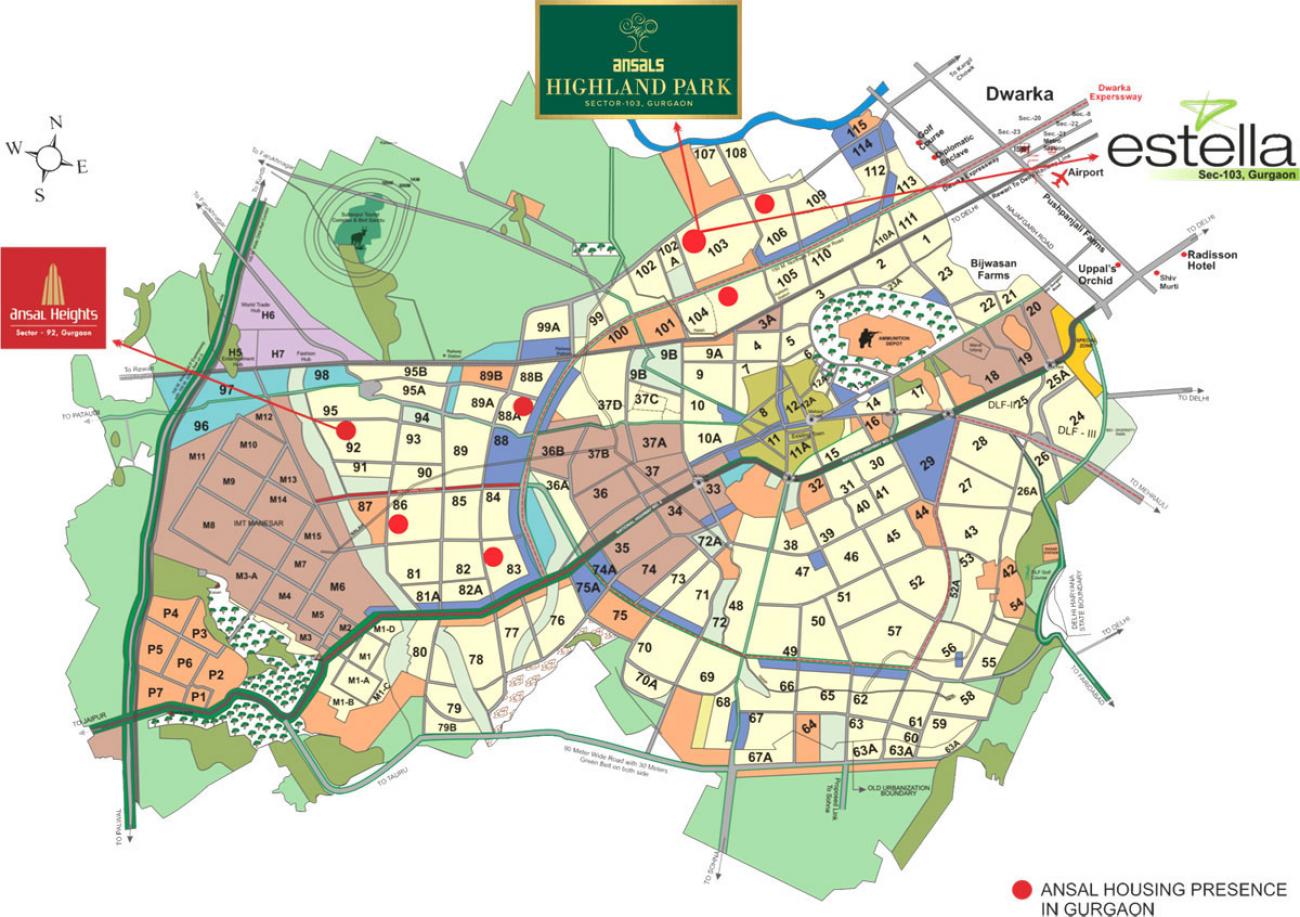 Ansal Highland Park Location Map Image