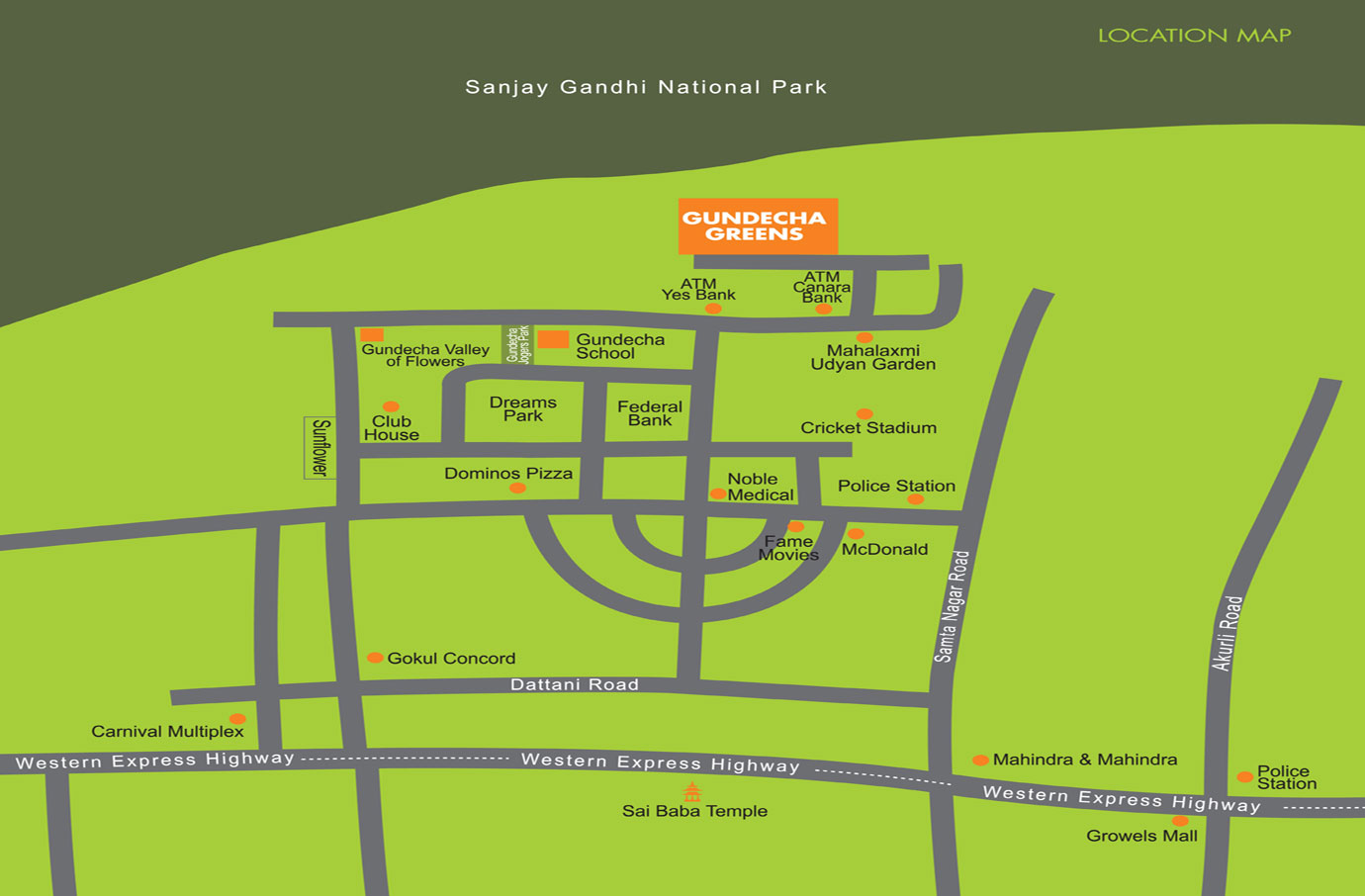 Gundecha Greens Location Map Image
