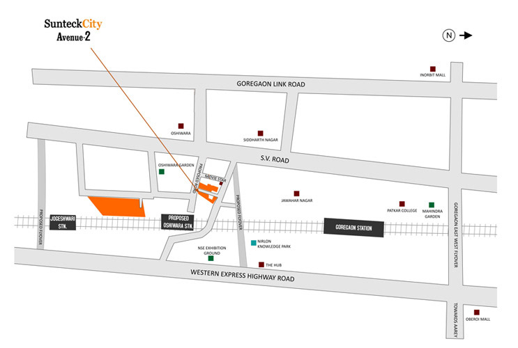 Sunteck City Avenue-2 Location Map Image
