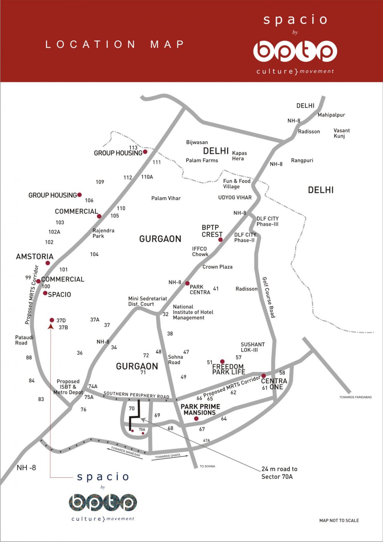 BPTP Spacio Location Map Image
