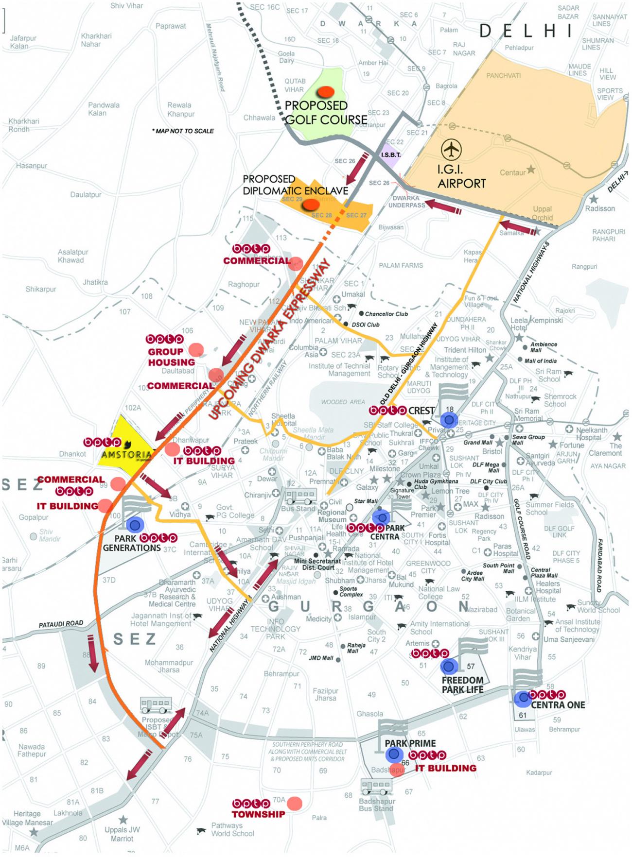 BPTP Park Generations Location Map Image
