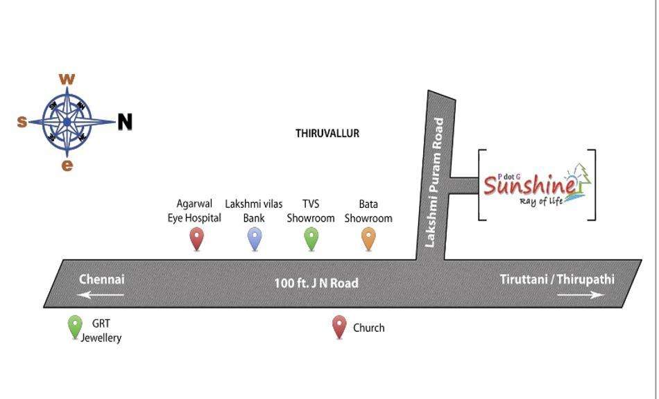 P Dot G Sunshine Location Map Image