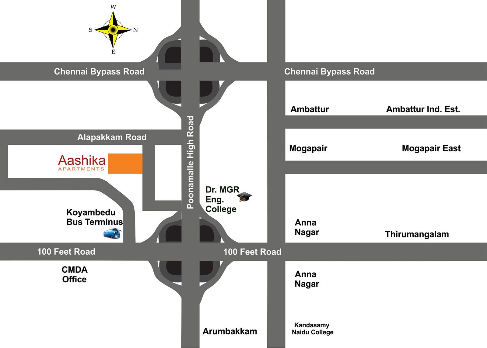 Ganga Aashika Apartments Location Map Image