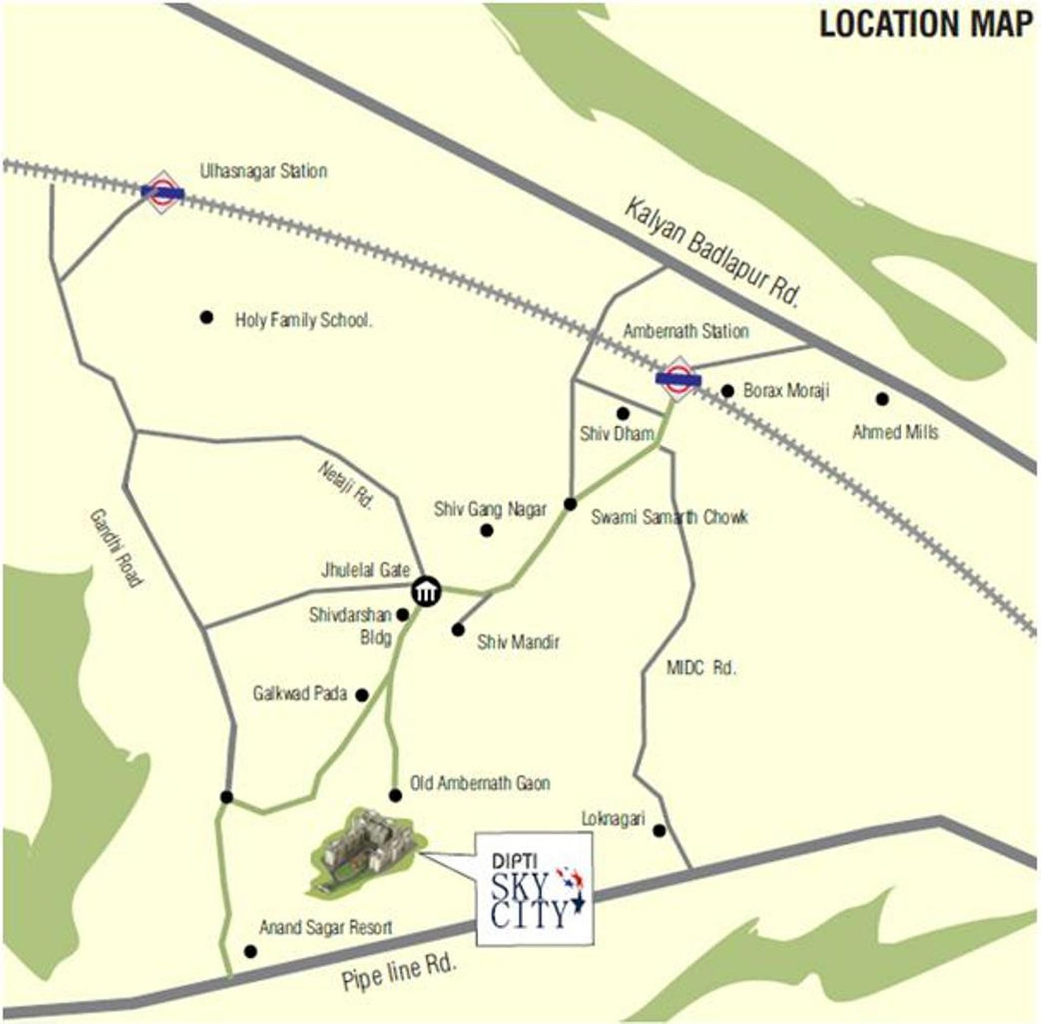 Dipti Sky City Location Map Image
