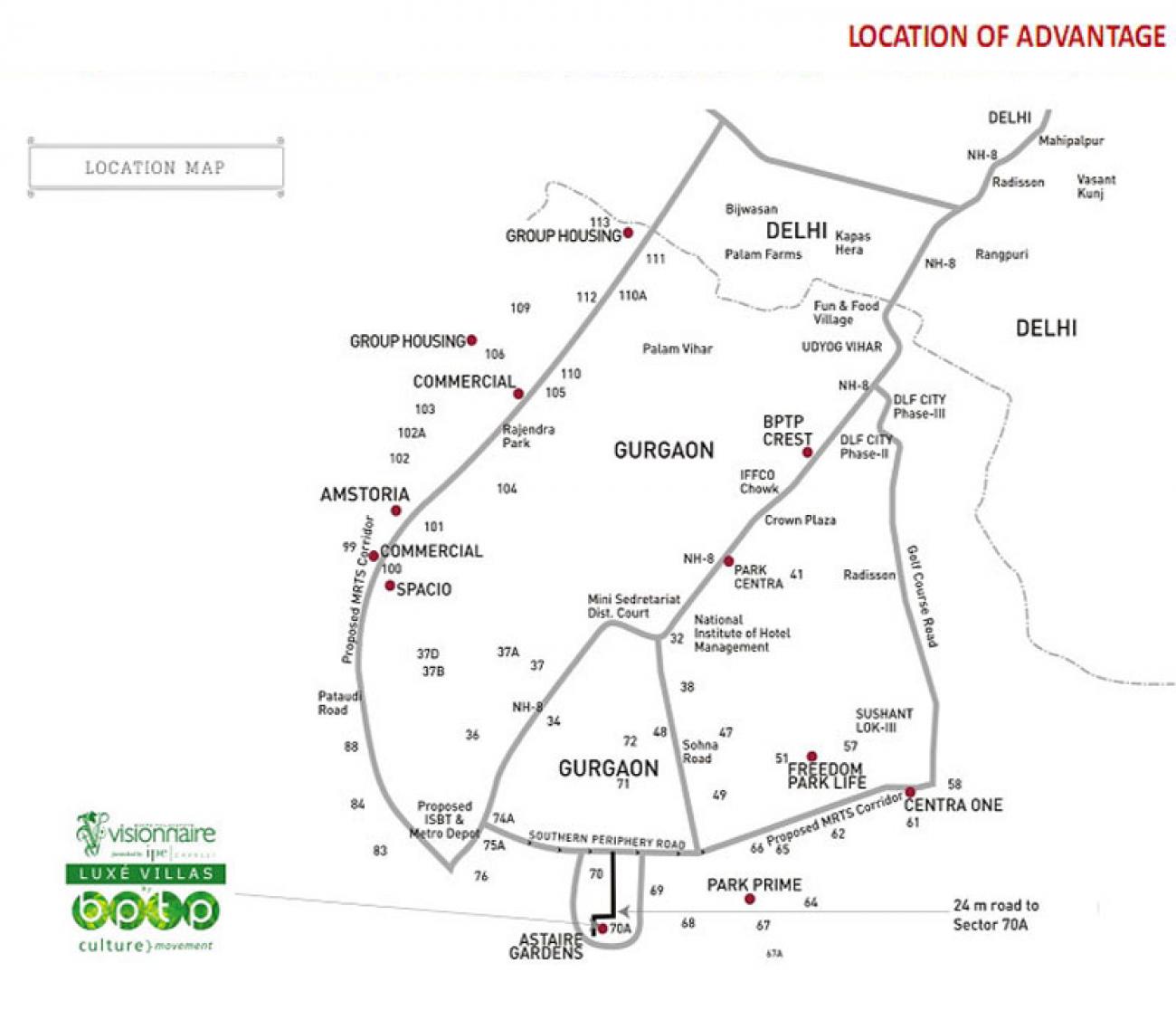 Bptp Visionnaire Luxe Villas Location Map Image