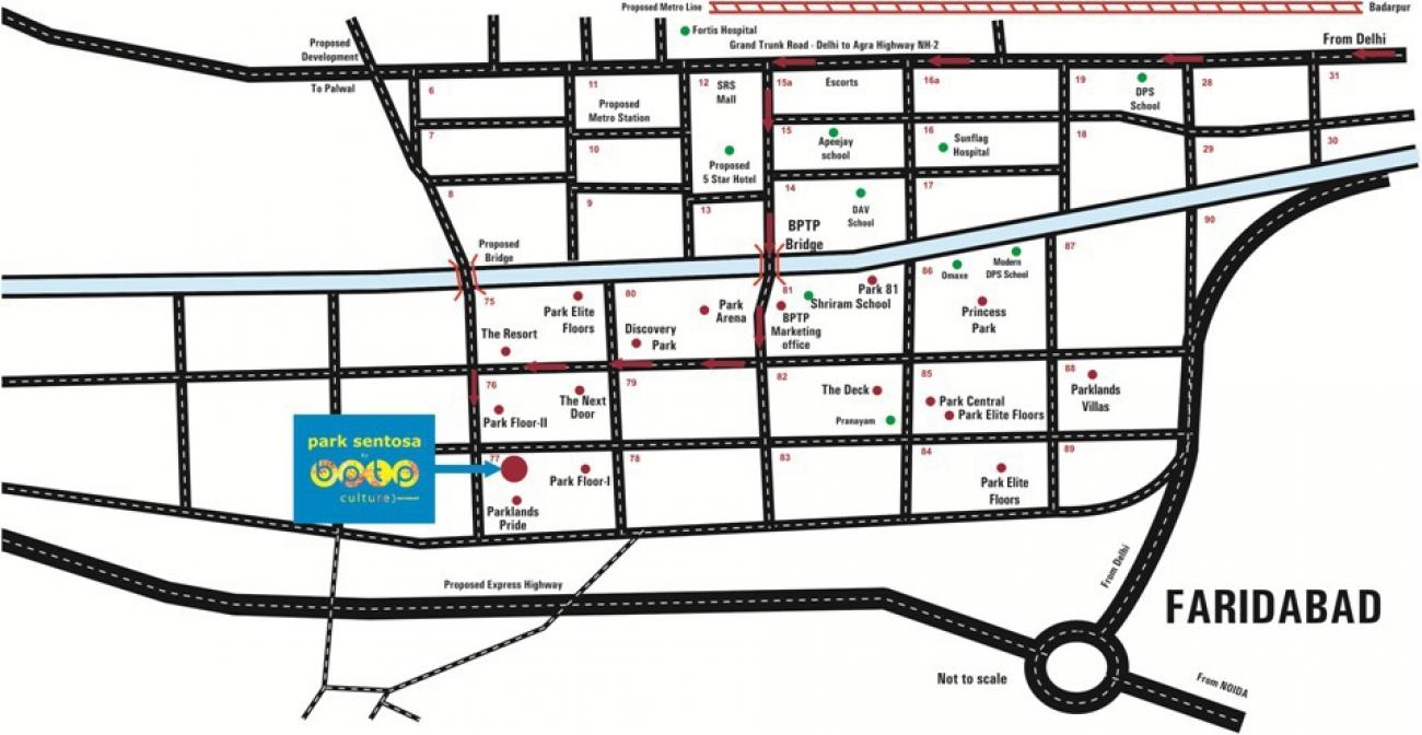 BPTP Park Sentosa Location Map Image