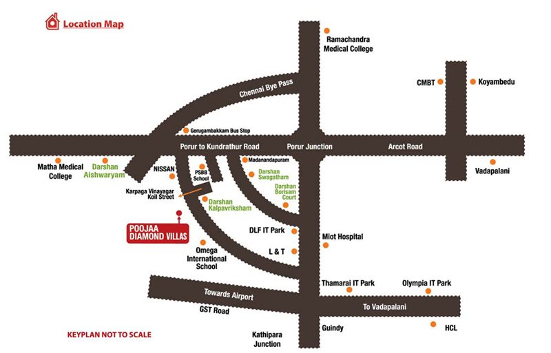 Poojaa Foundation Diamond Villas Location Map Image