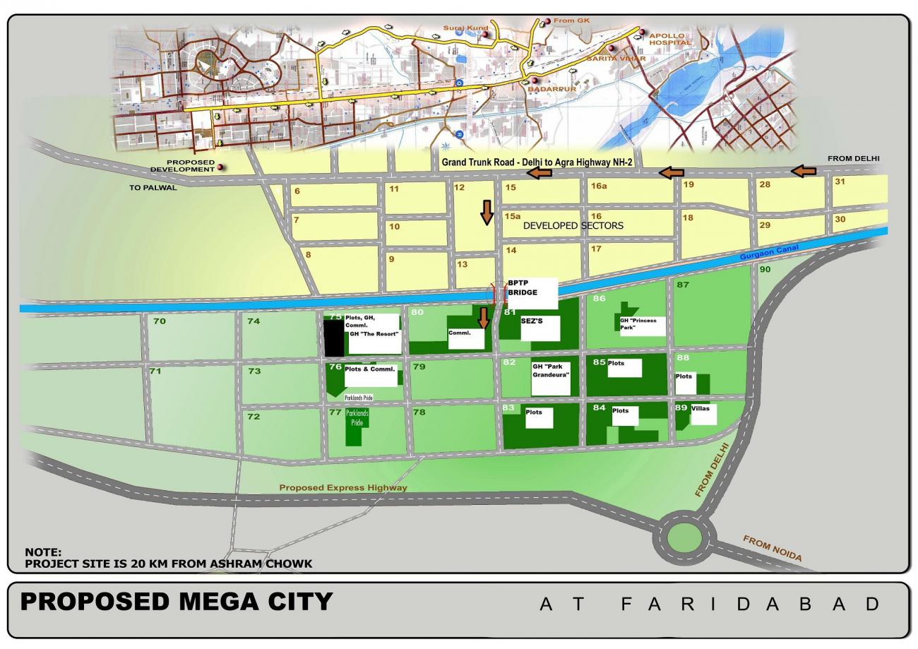BPTP Park Arena Location Map Image