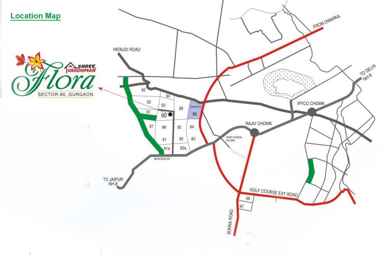 Shree Vardhman Flora Location Map Image