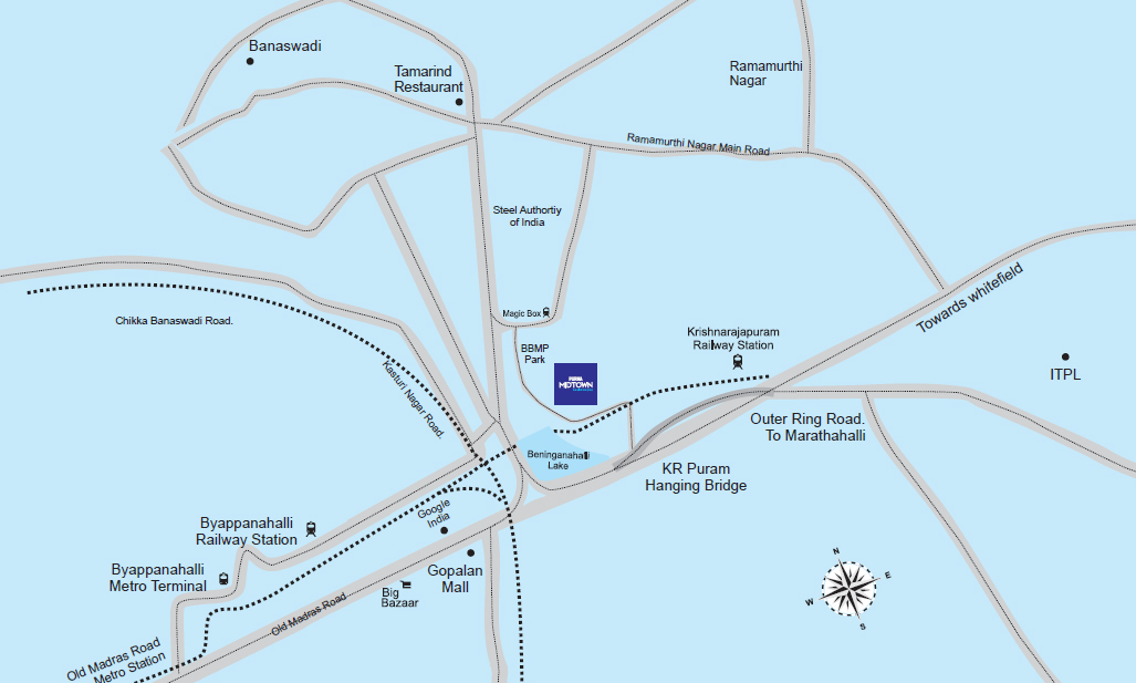 Purva Midtown Residences Location Map Image