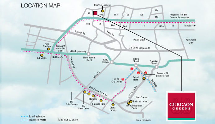 Emaar Gurgaon Greens Location Map Image