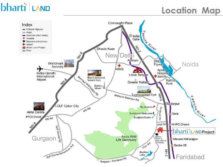 Bharti Land The Delhi Ridges Location Map Image