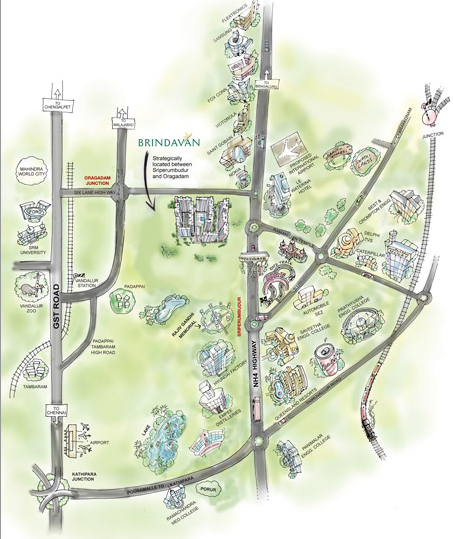 Brindavan Location Map Image