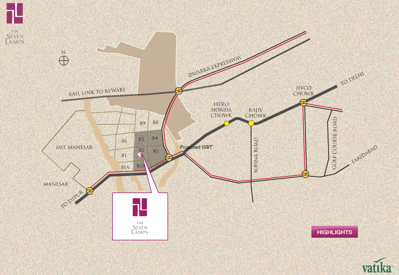 Vatika The Seven Lamps Location Map Image