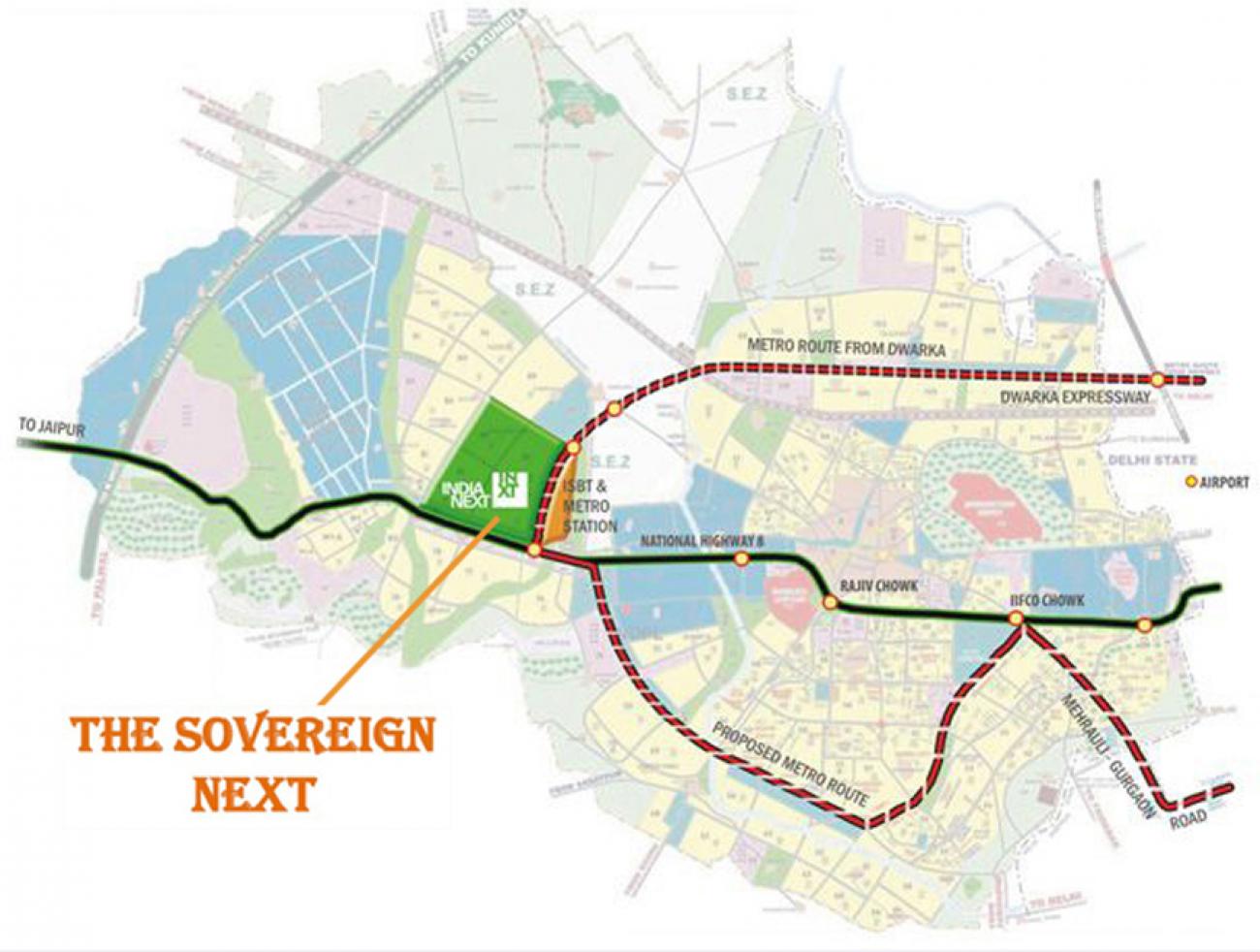 Vatika Sovereign Next Location Map Image