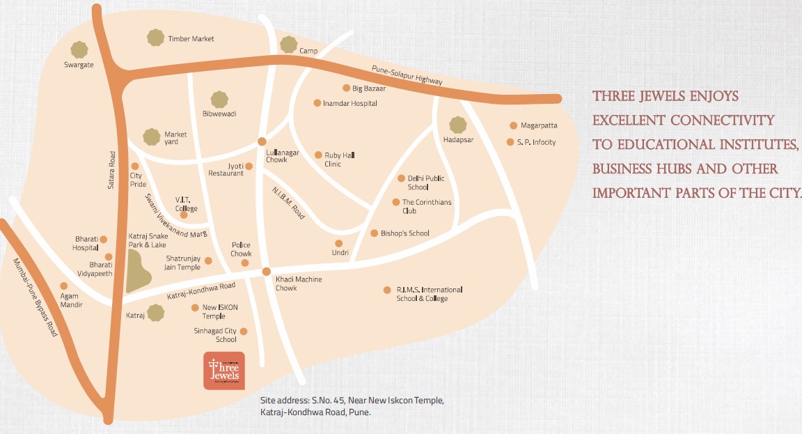 Kolte Patil Three Jewels Location Map Image