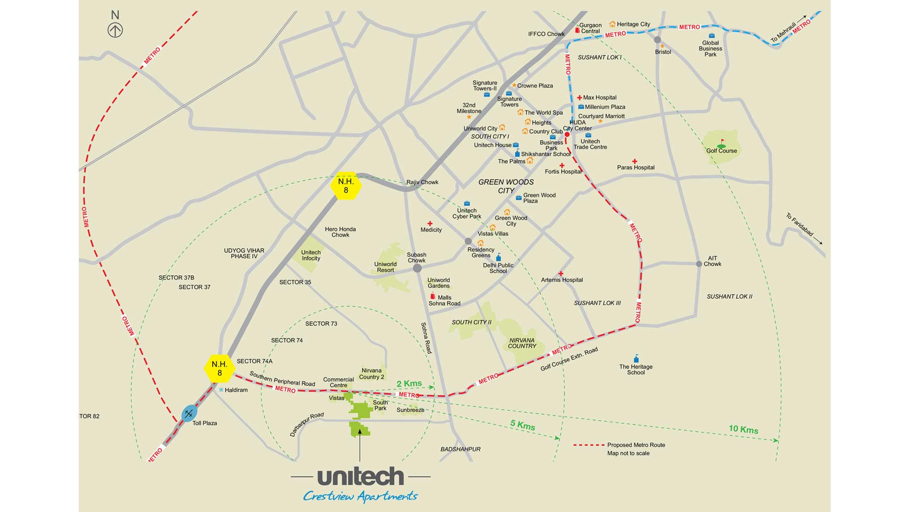 Unitech Crestview Apartments Location Map Image