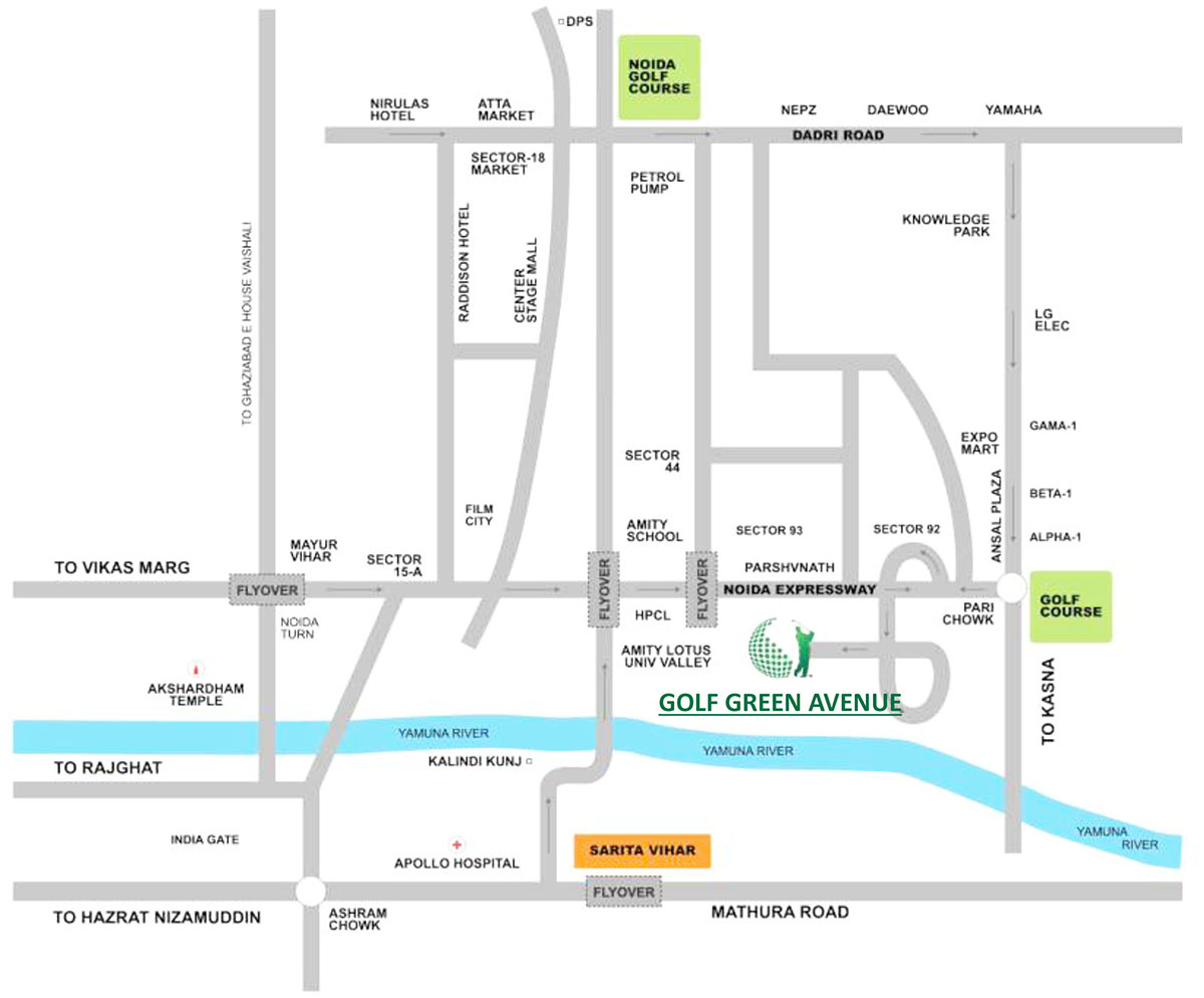 Airwil Golf Green Avenue Location Map Image