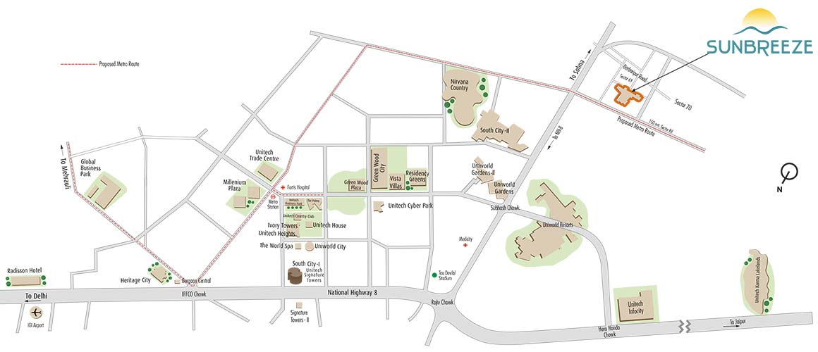 Unitech Sunbreeze Location Map Image