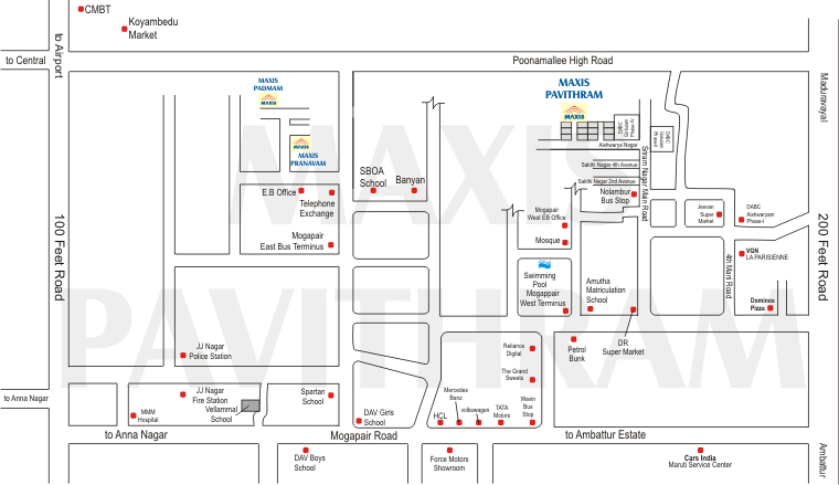 Maxis Pavithram Location Map Image