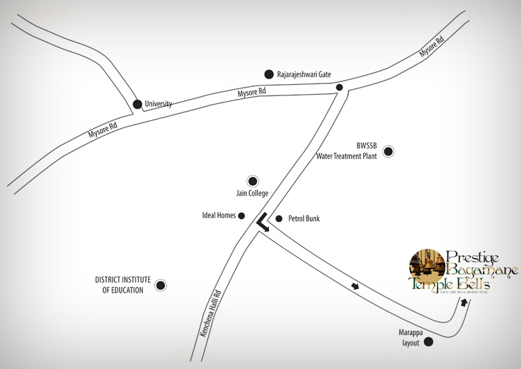 Prestige Bagamane Temple Bells Location Map Image