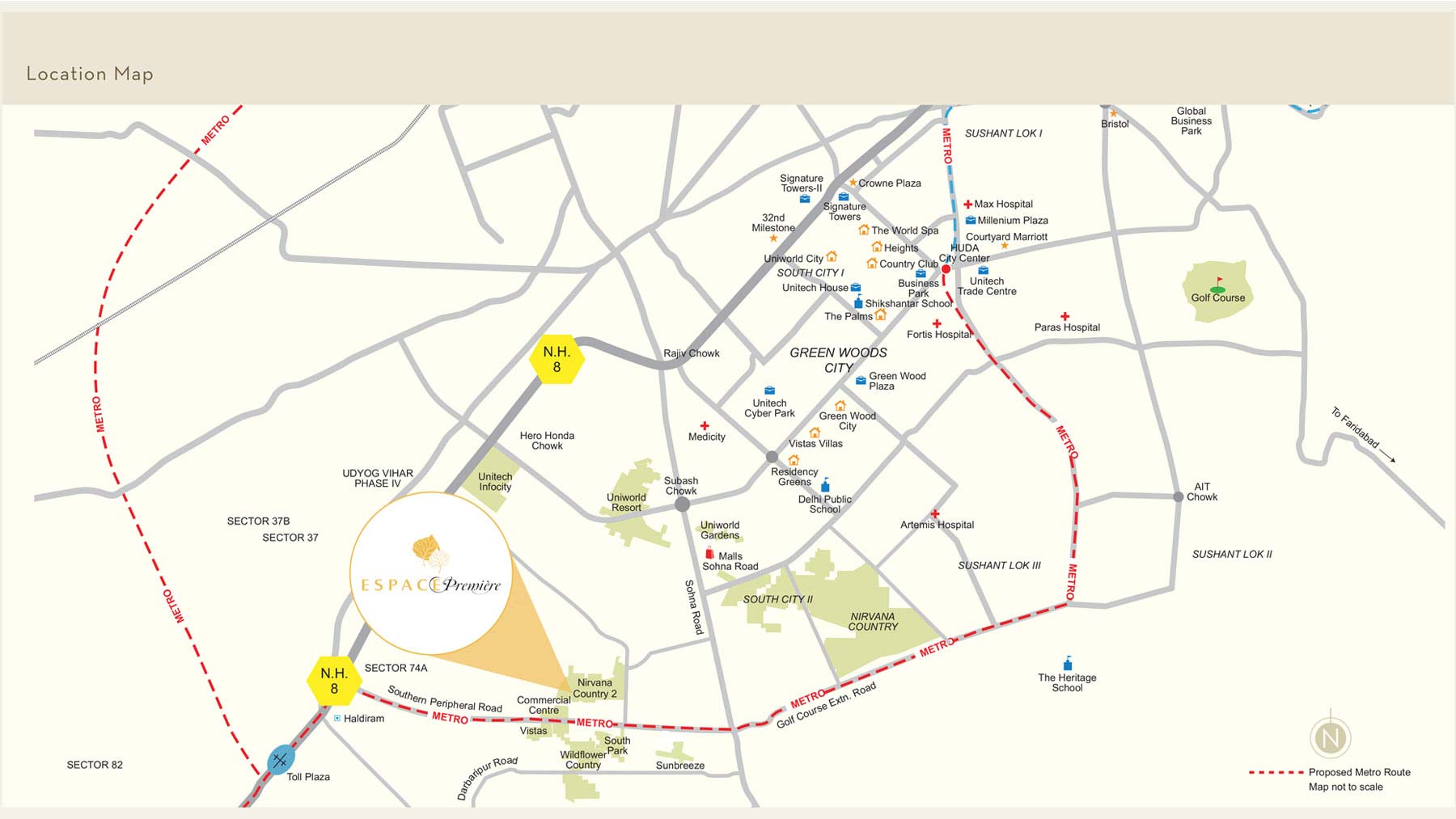 Unitech Espace Premiere Location Map Image