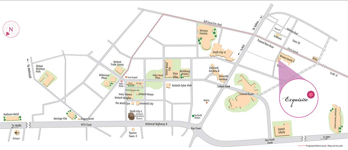 Unitech Exquisite Location Map Image