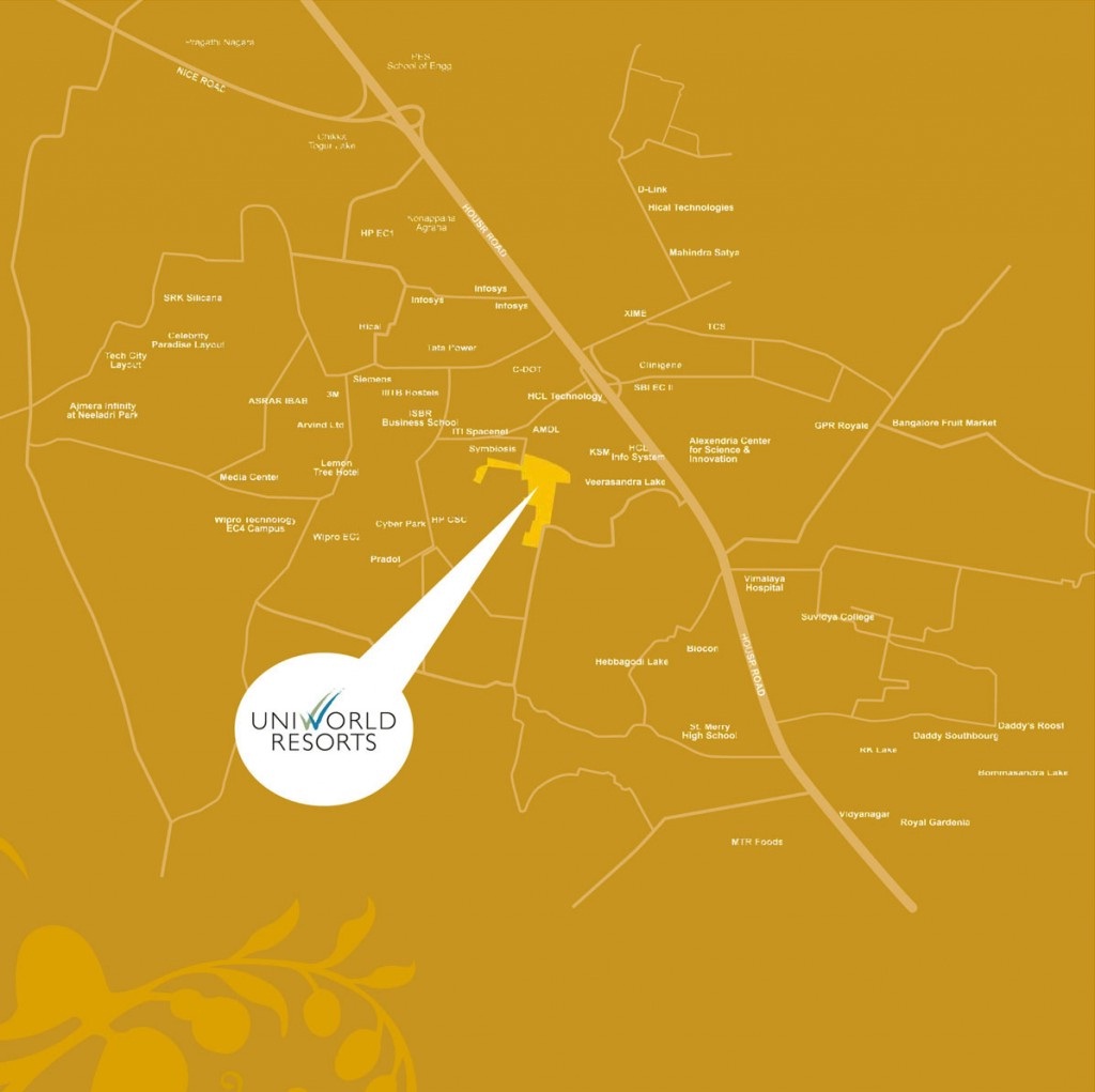 Unitech Uniworld Resorts Location Map Image