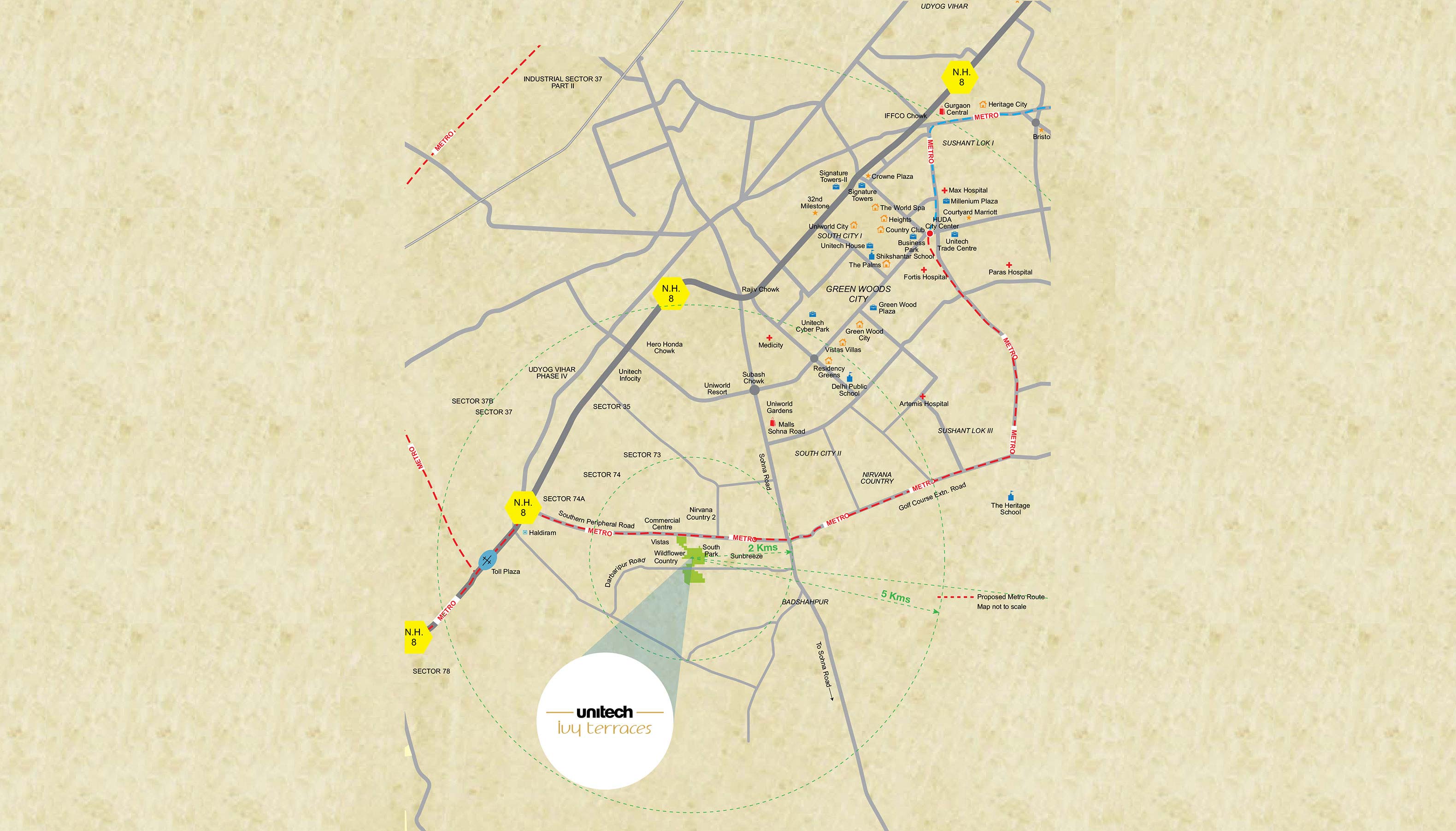 Unitech Ivy Terraces Location Map Image