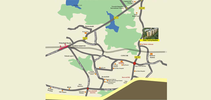 Nitesh Estate Flushing Meadows Location Map Image