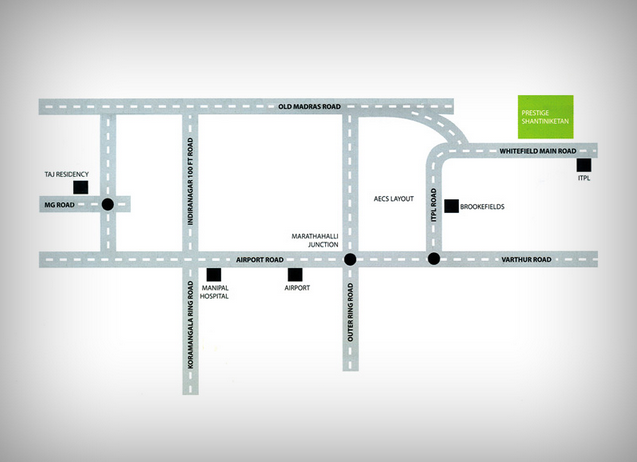 Prestige Shantiniketan Location Map Image
