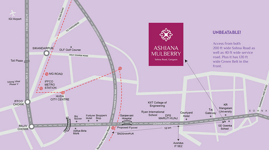 Ashiana Mulberry Location Map Image