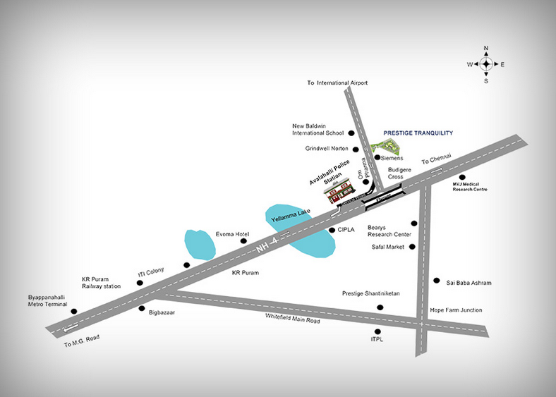 Prestige Tranquility Location Map Image