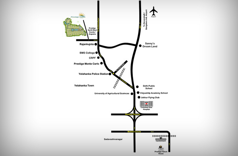 Prestige Oasis Location Map Image