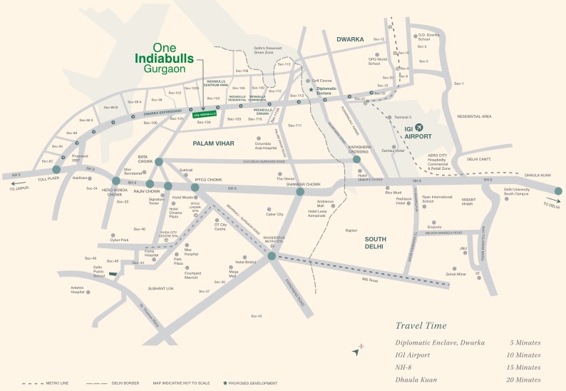 One Indiabulls Gurgaon Location Map Image