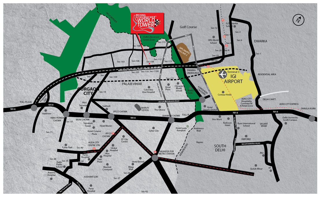 Michael Schumacher World Tower Location Map Image