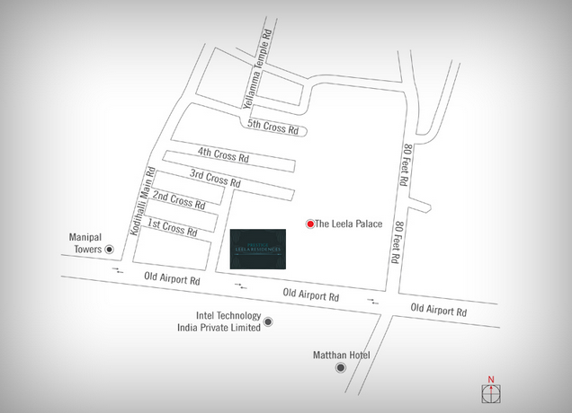 Prestige Leela Residences Location Map Image