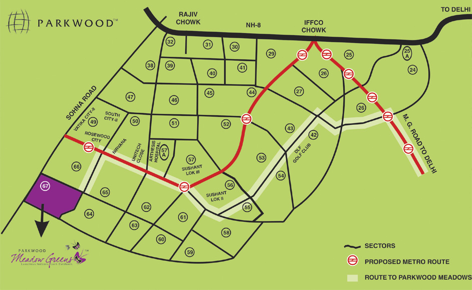 Parkwood Meadow Greens Location Map Image