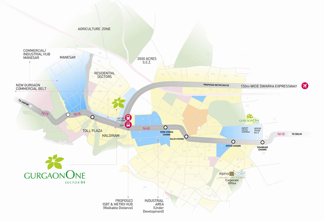 Alpha Gurgaon One Location Map Image
