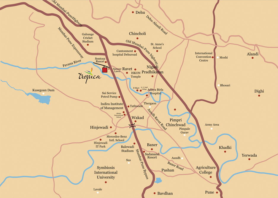 Om Tropica Location Map Image