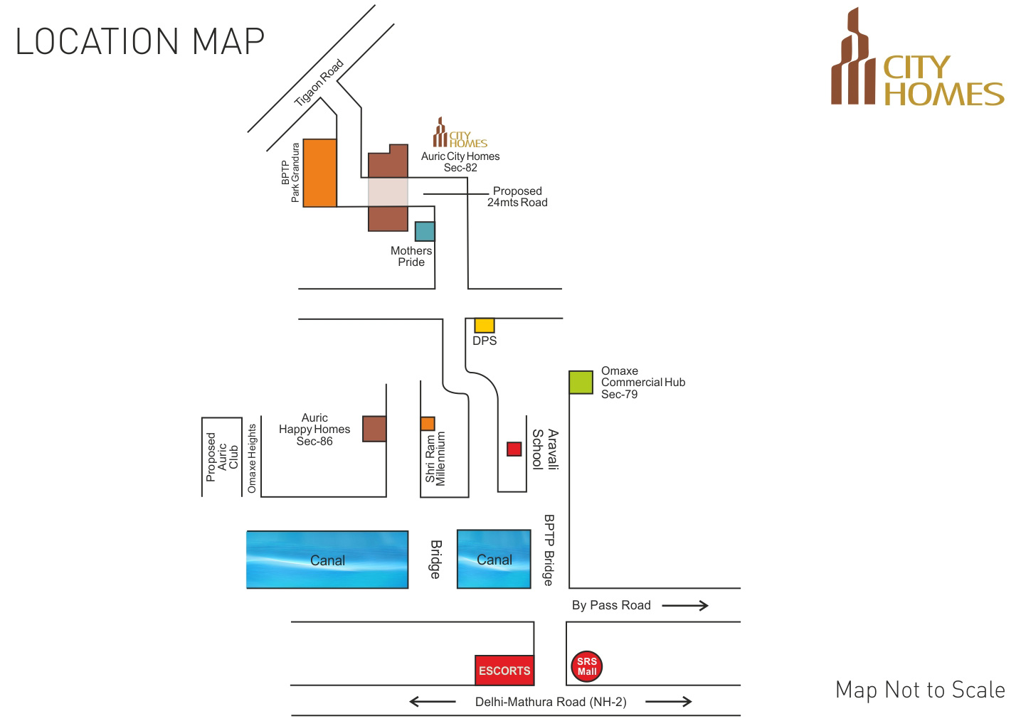 Auric City Homes Location Map Image